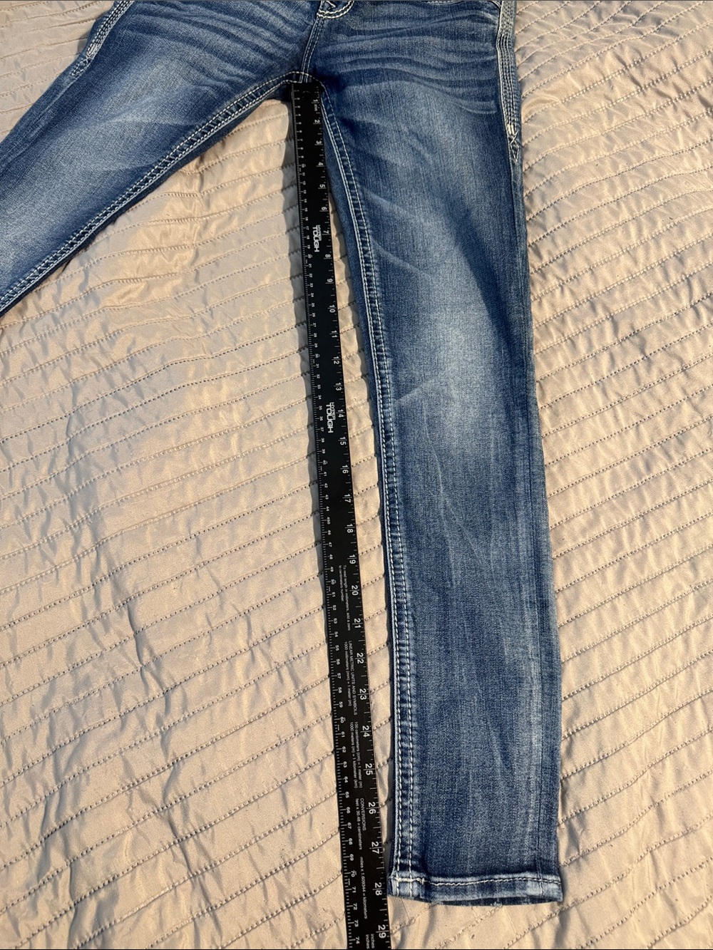 Rock Revival Hadley Womens Blue Embroidered Pocket Ankle Skinny Jeans size 26 - Picture 13 of 13